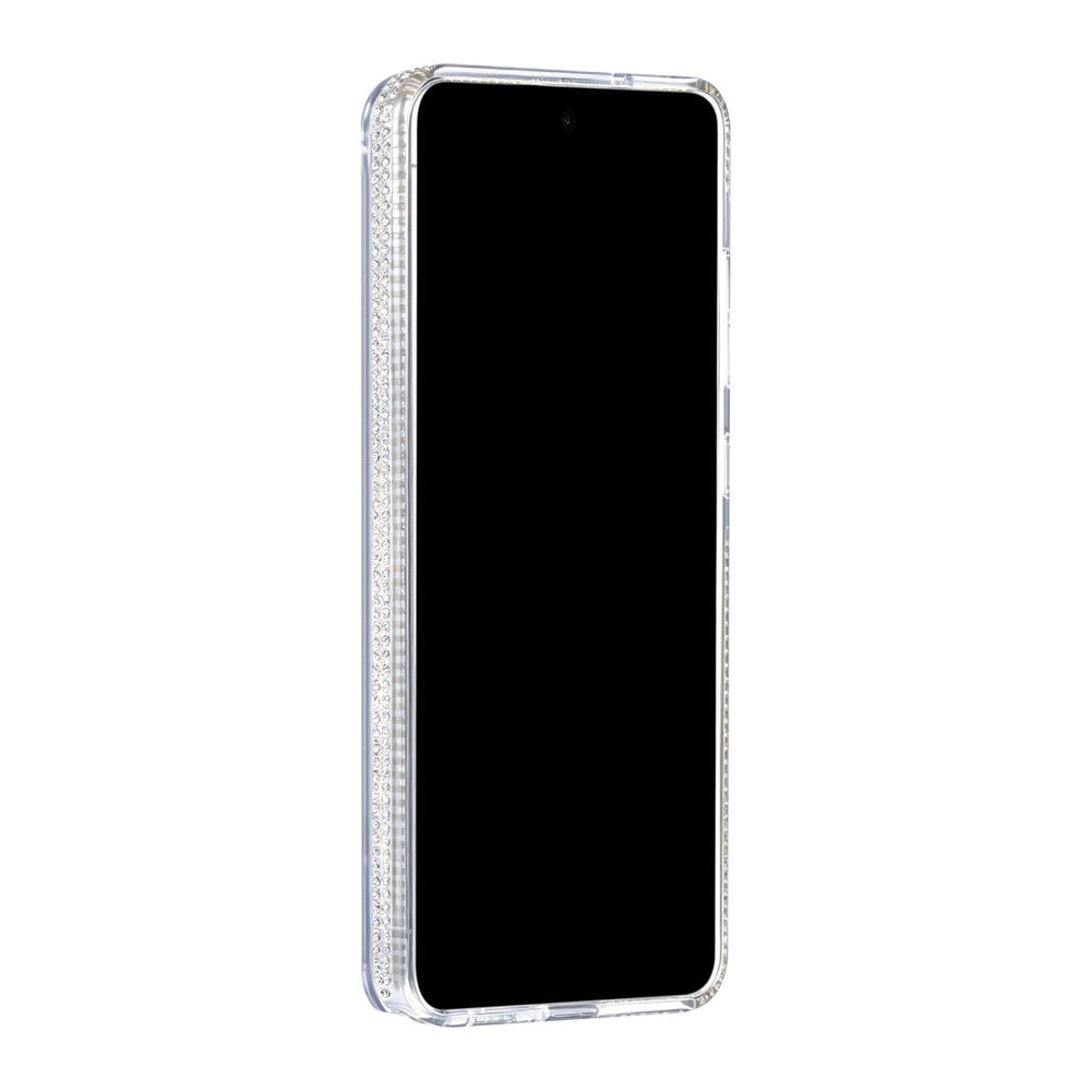 Transparant TUNIQ telefoonhoesje, van voren op een telefoon