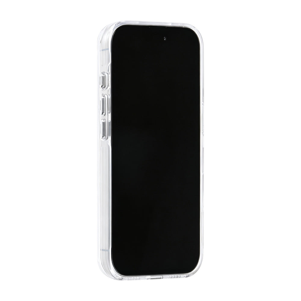 Wit TUNIQ telefoonhoesje, van voren op een telefoon
