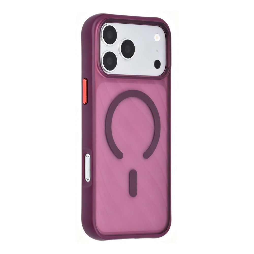 TUNIQ iPhone 18 Pro Max MagSafe Hoesje met patroon en Skin Touch - Bordeaux