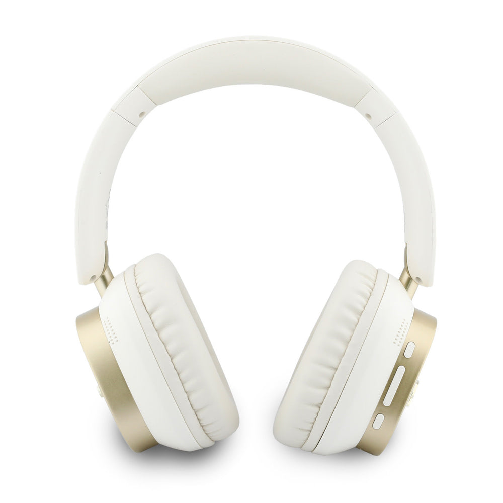 Witte Guess koptelefoon van achteren met gevoerde oorschelpen