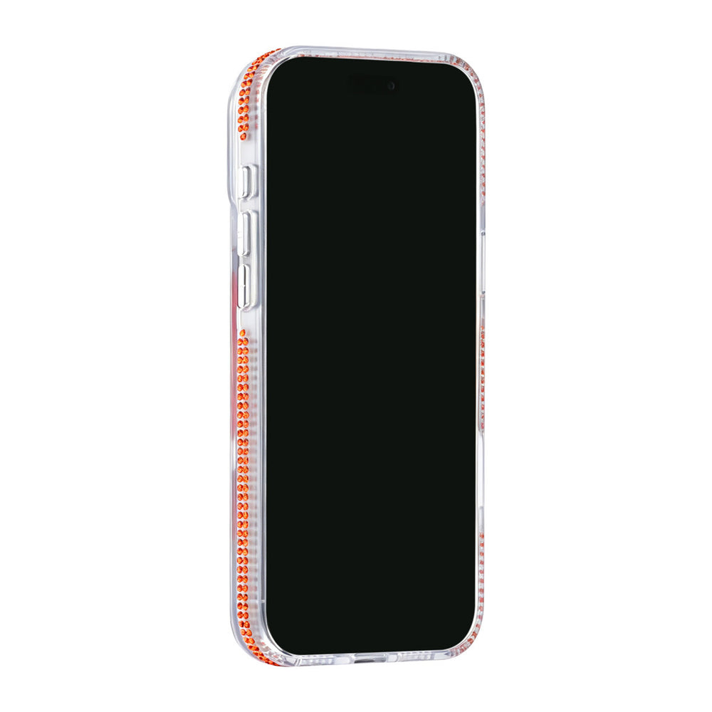 Transparant TUNIQ telefoonhoesje, van voren op een telefoon