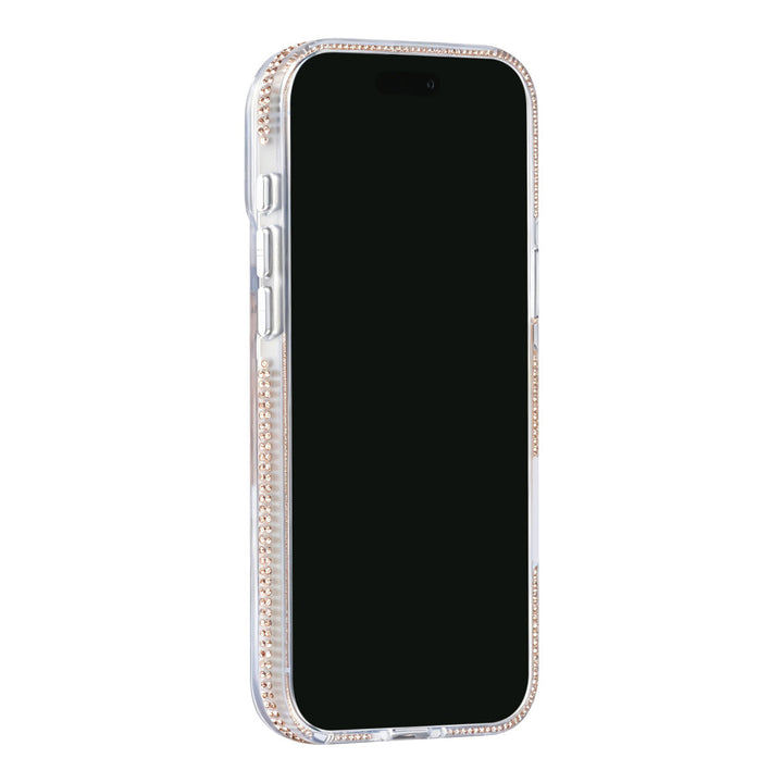 Transparant TUNIQ telefoonhoesje, van voren op een telefoon