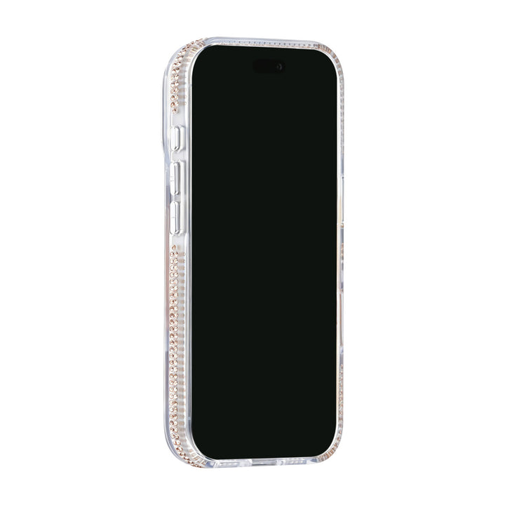 Transparant TUNIQ telefoonhoesje, van voren op een telefoon