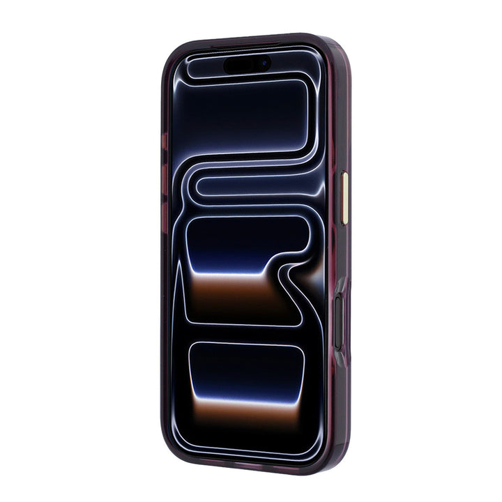 Bordeauxkleurig Guess telefoonhoesje van voren op een telefoon