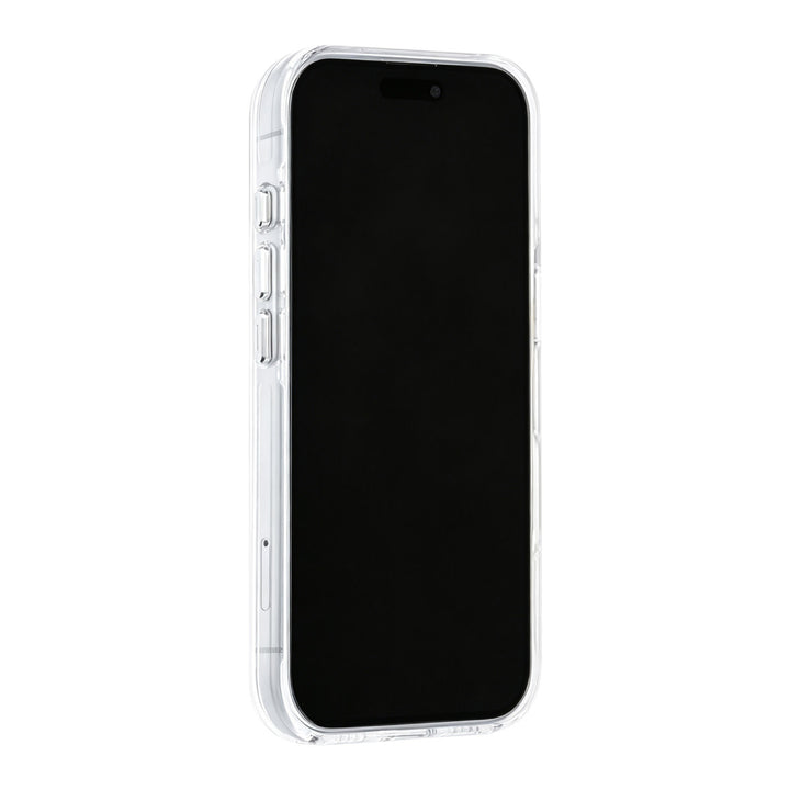 Wit TUNIQ telefoonhoesje, van voren op een telefoon