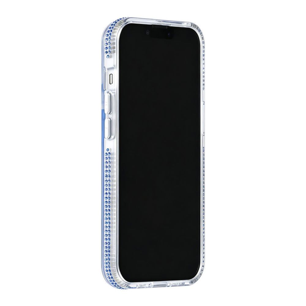 Transparant TUNIQ telefoonhoesje, van voren op een telefoon