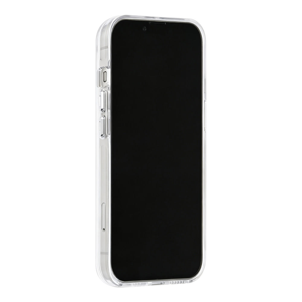 Wit TUNIQ telefoonhoesje, van voren op een telefoon