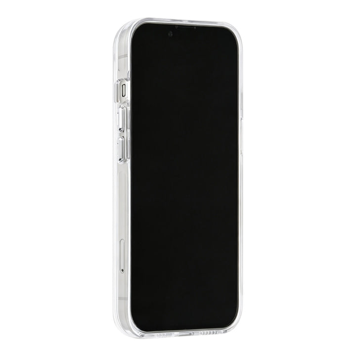 Wit TUNIQ telefoonhoesje, van voren op een telefoon