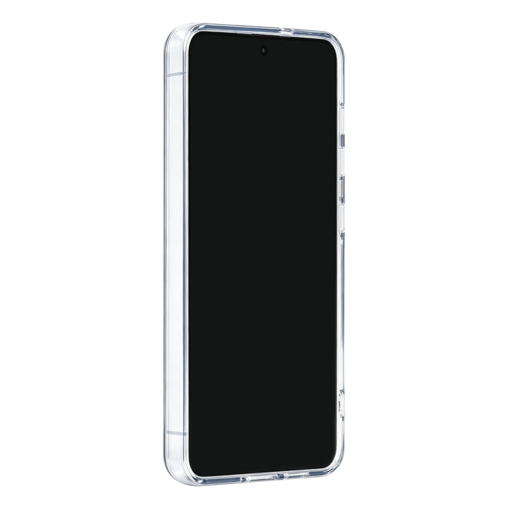 Zwart TUNIQ telefoonhoesje, van voren op een telefoon