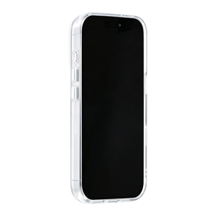 Zilverkleurig TUNIQ telefoonhoesje, van voren op een telefoon