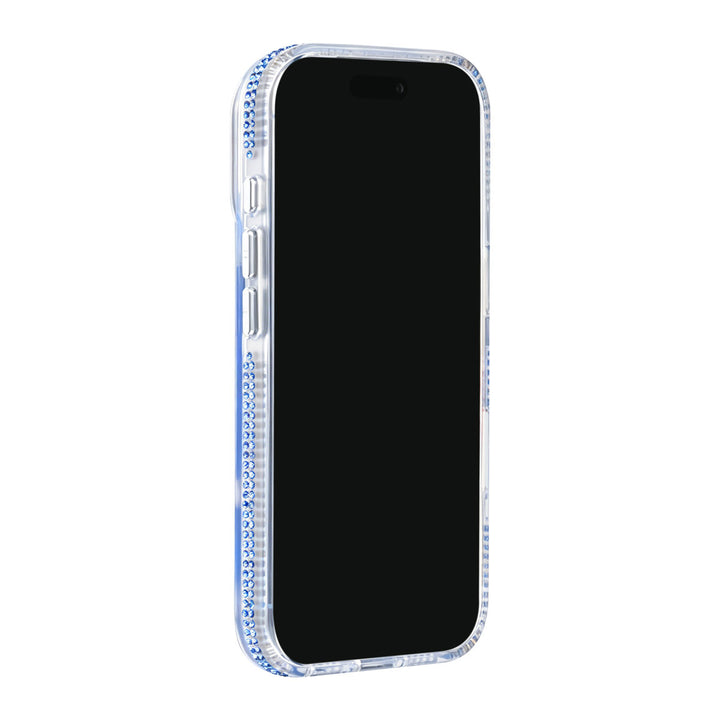 Transparant TUNIQ telefoonhoesje, van voren op een telefoon