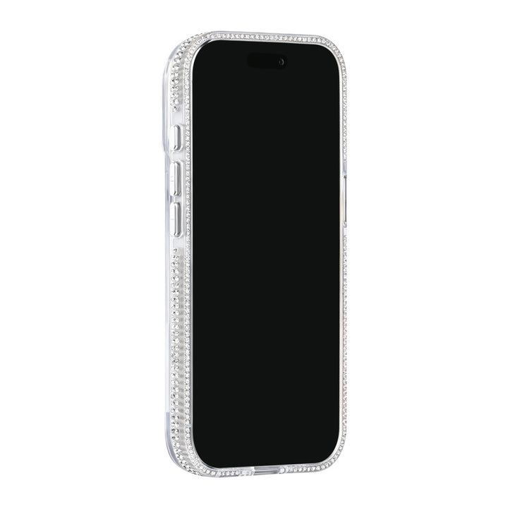 Transparant TUNIQ telefoonhoesje, van voren op een telefoon