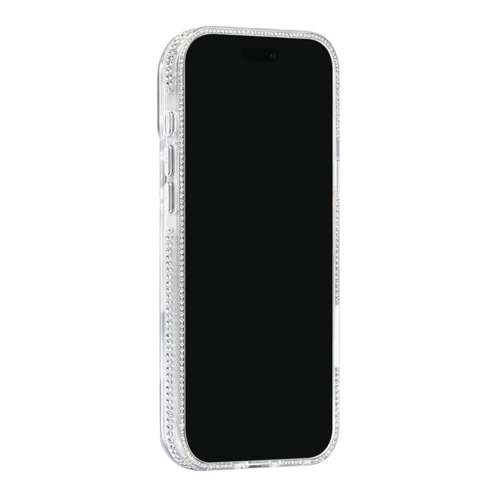 Transparant TUNIQ telefoonhoesje, van voren op een telefoon