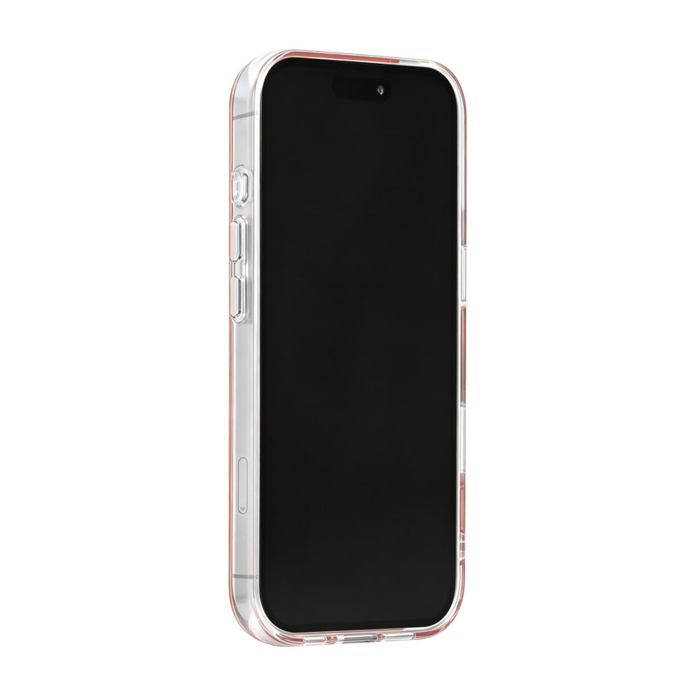 Oranje TUNIQ telefoonhoesje, van voren op een telefoon