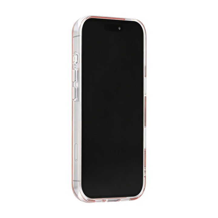 Oranje TUNIQ telefoonhoesje, van voren op een telefoon