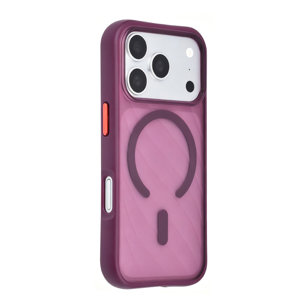 TUNIQ iPhone 18 Pro MagSafe Hoesje met patroon en Skin Touch - Bordeaux