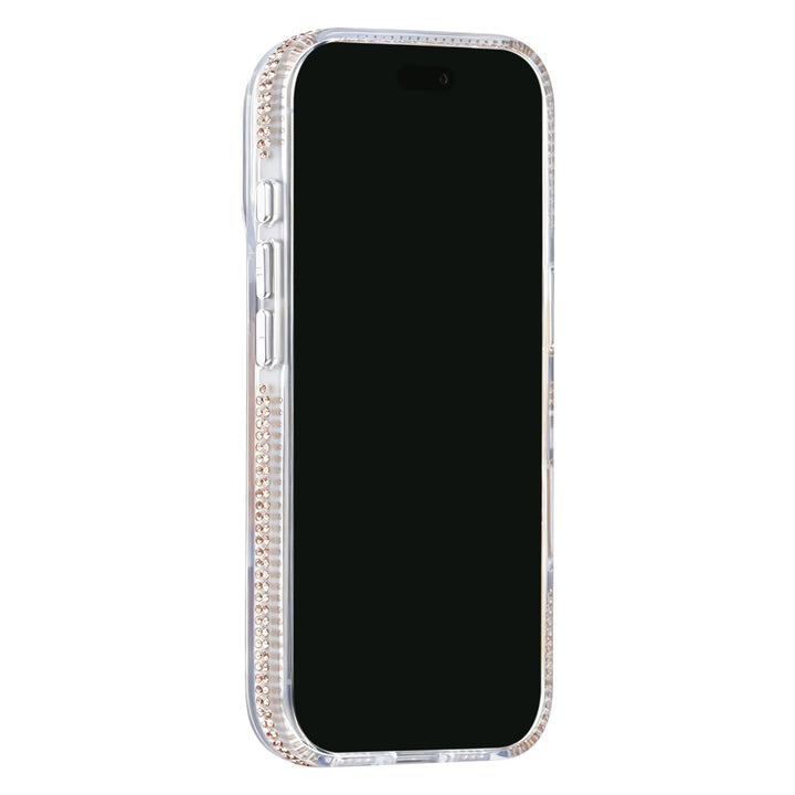 Transparant TUNIQ telefoonhoesje, van voren op een telefoon
