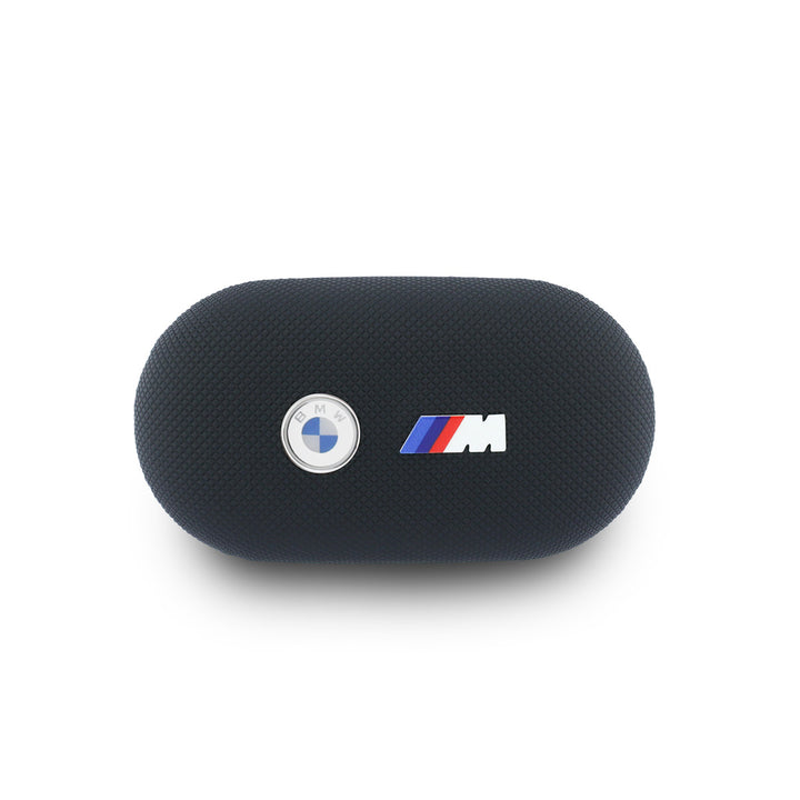 Bovenkant van zwarte BMW oplaadcase met BMW- en M-logo