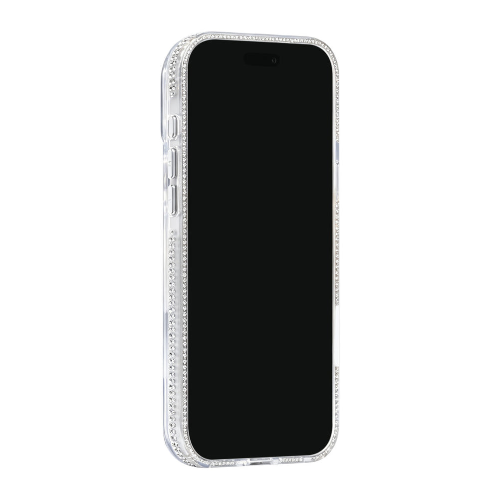 Transparant TUNIQ telefoonhoesje, van voren op een telefoon