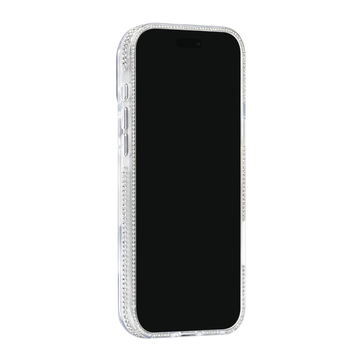 Transparant TUNIQ telefoonhoesje, van voren op een telefoon