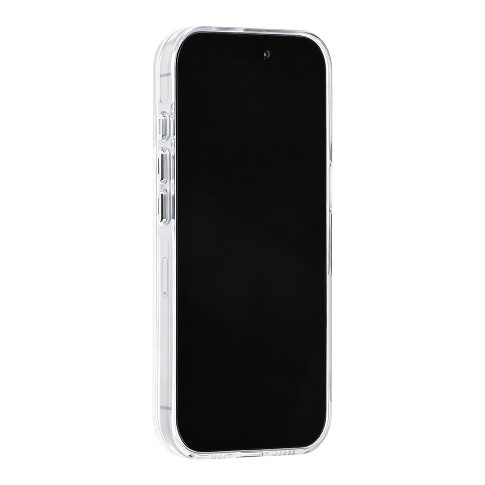 Wit TUNIQ telefoonhoesje, van voren op een telefoon