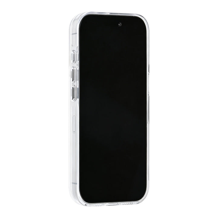 Wit TUNIQ telefoonhoesje, van voren op een telefoon