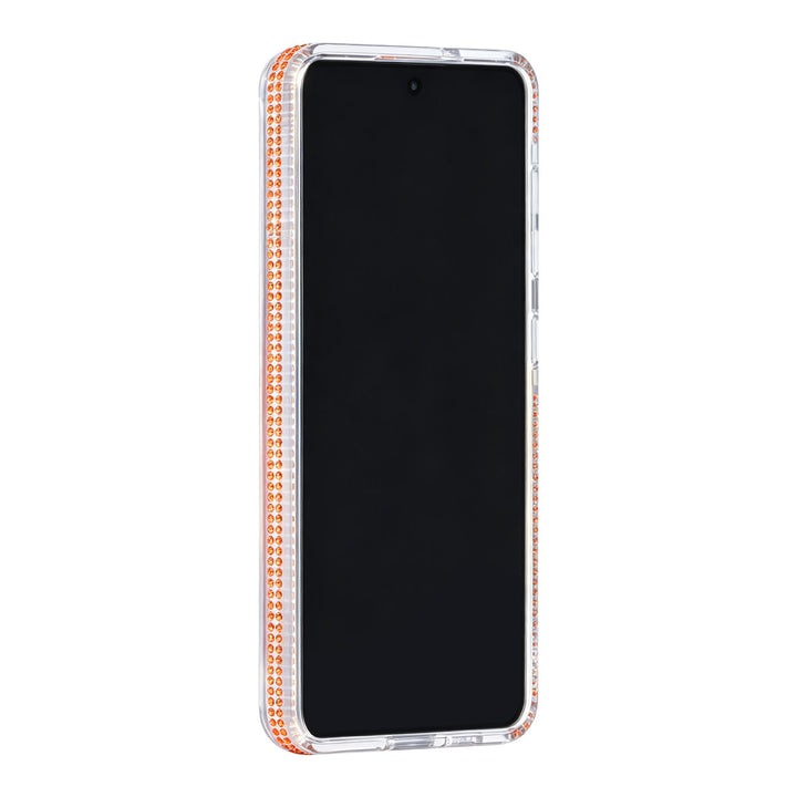 Transparant TUNIQ telefoonhoesje, van voren op een telefoon