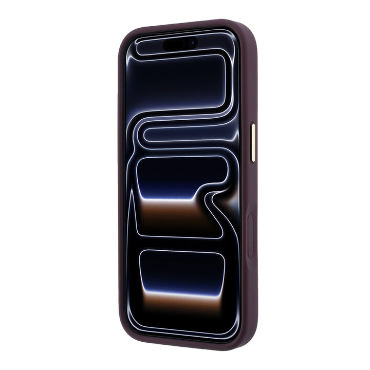 Bordeauxkleurig Guess telefoonhoesje, van voren op een telefoon