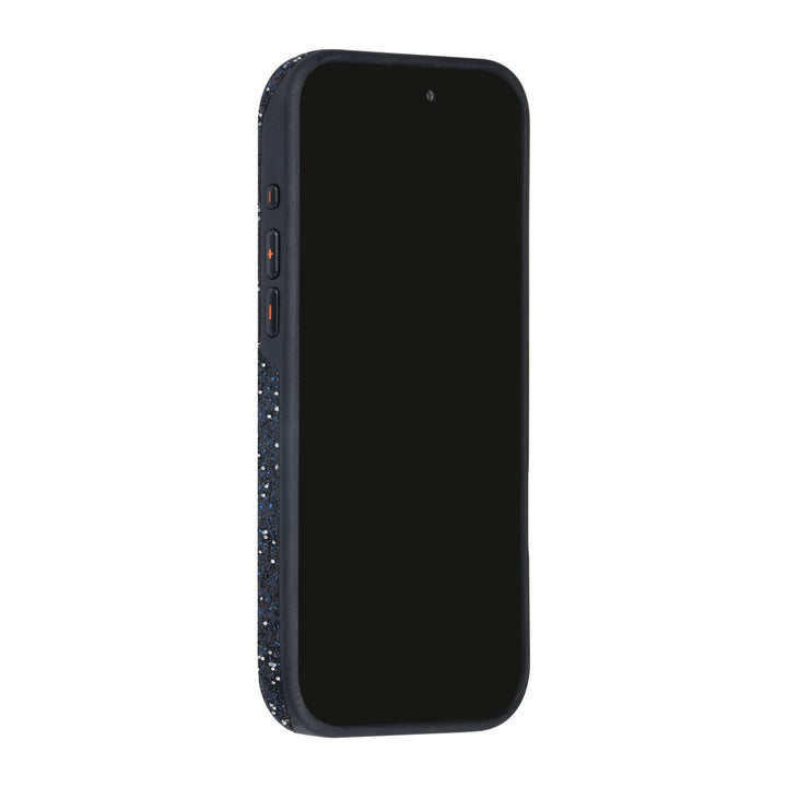 Zwart TUNIQ telefoonhoesje, van voren op een telefoon