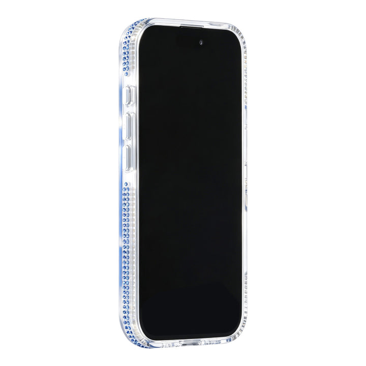 Transparant TUNIQ telefoonhoesje, van voren op een telefoon