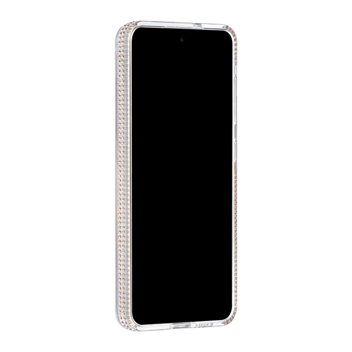 Transparant TUNIQ telefoonhoesje, van voren op een telefoon