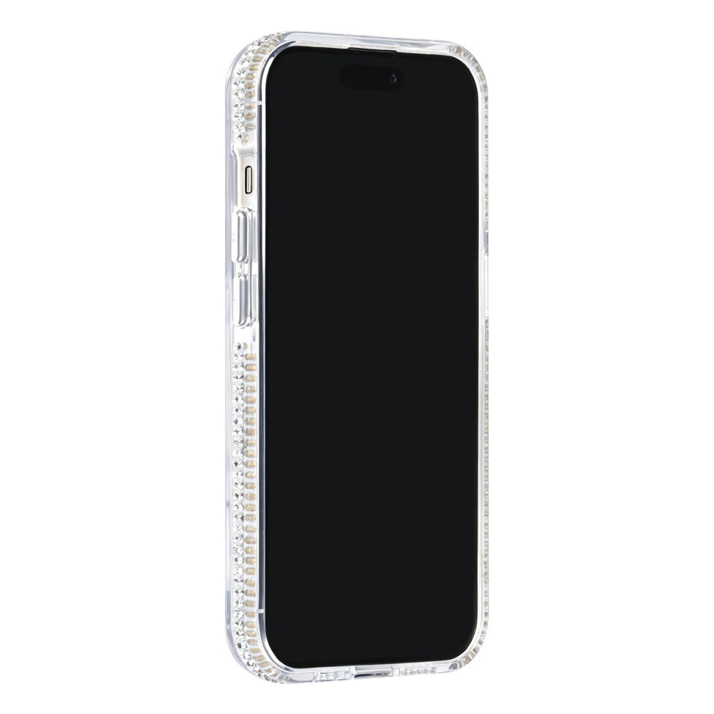 Transparant TUNIQ telefoonhoesje, van voren op een telefoon