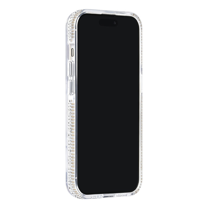 Transparant TUNIQ telefoonhoesje, van voren op een telefoon