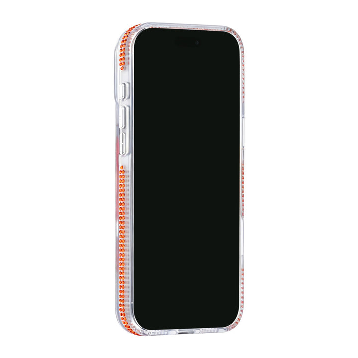 Transparant TUNIQ telefoonhoesje, van voren op een telefoon