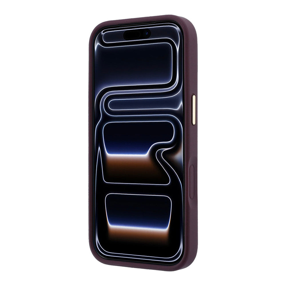 Bordeauxkleurig Guess telefoonhoesje van voren op een telefoon