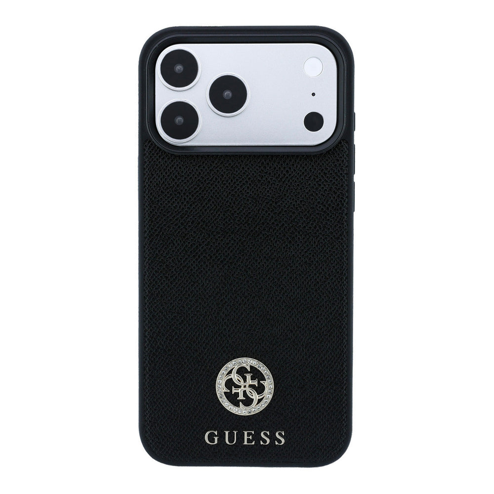 Zwart Guess telefoonhoesje met rond logo, van achteren