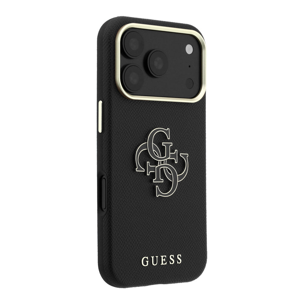 Zwart Guess telefoonhoesje met groot 4G-logo, van achteren