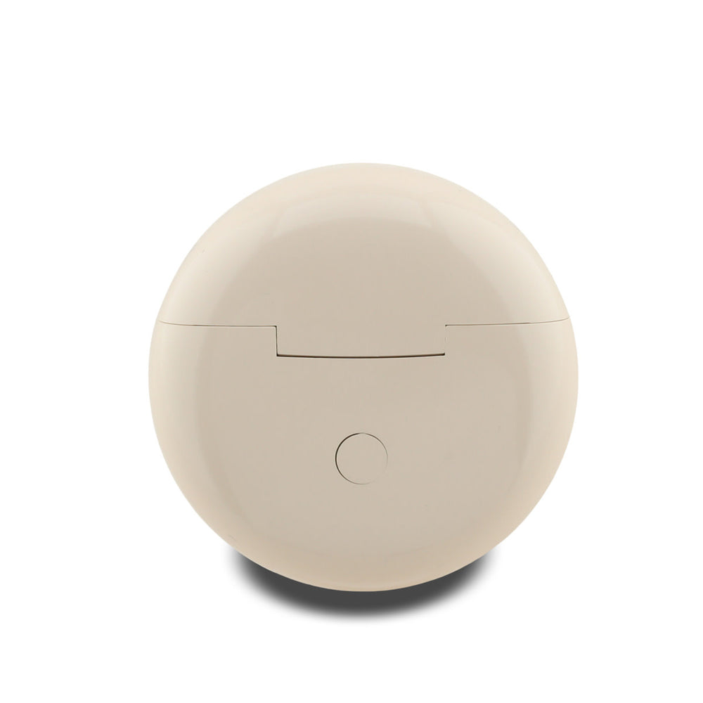 Achterkant van ronde beige Guess oplaadcase