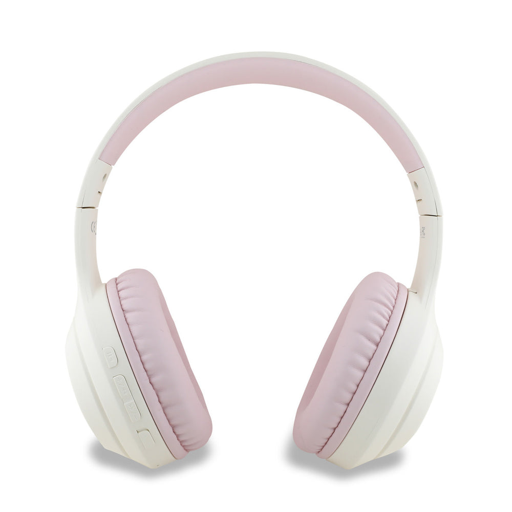 Roze-witte Guess koptelefoon van voren