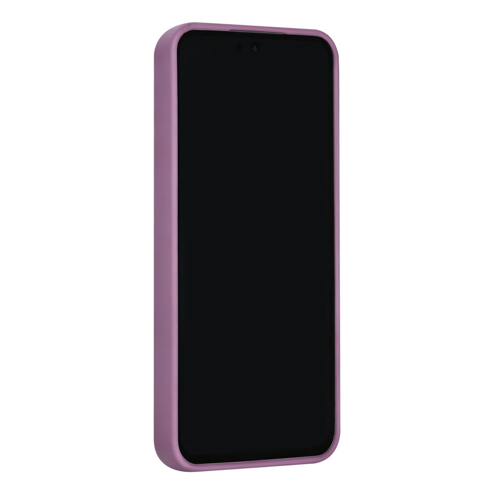 Paars TUNIQ telefoonhoesje, van voren op een telefoon