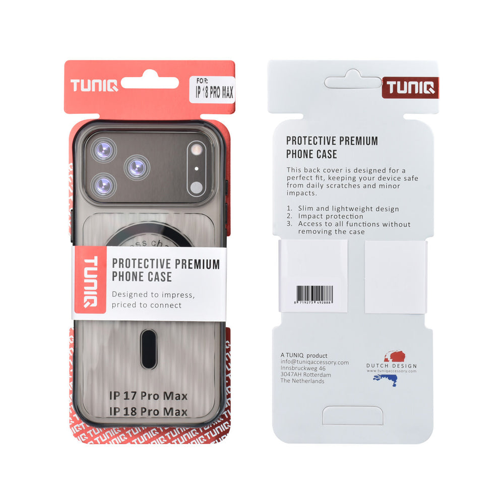 TUNIQ iPhone 18 Pro Max MagSafe Hoesje met patroon - Zwart