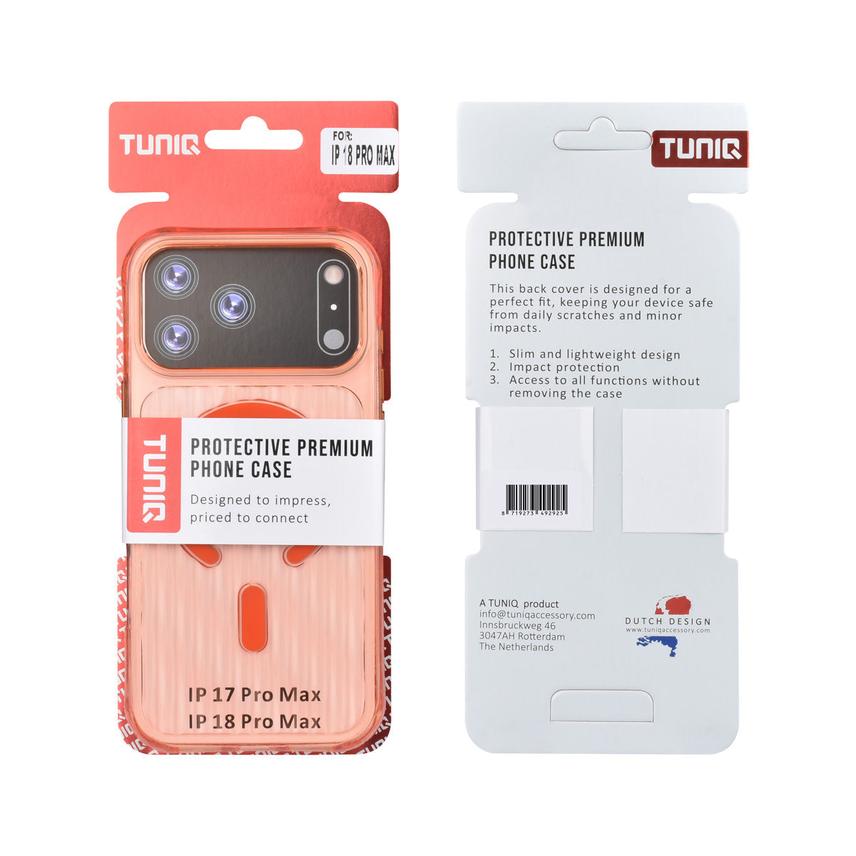 TUNIQ iPhone 18 Pro Max MagSafe Hoesje met patroon - Oranje