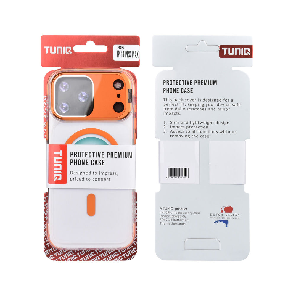 TUNIQ iPhone 18 Pro Max MagSafe Hoesje met camerastandaard - Oranje