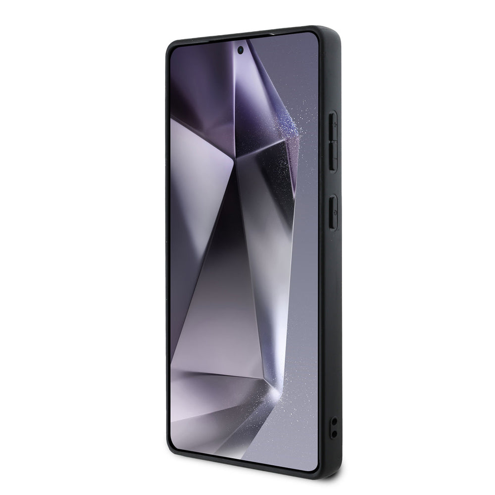 Bruin Guess telefoonhoesje, van voren op een telefoon