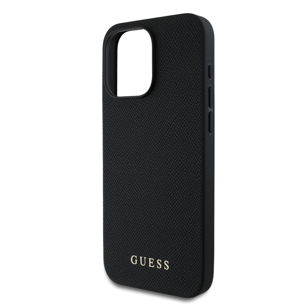 Zwart Guess telefoonhoesje met polskoord en bloemvormige hanger, zonder telefoon met camera-uitsparing