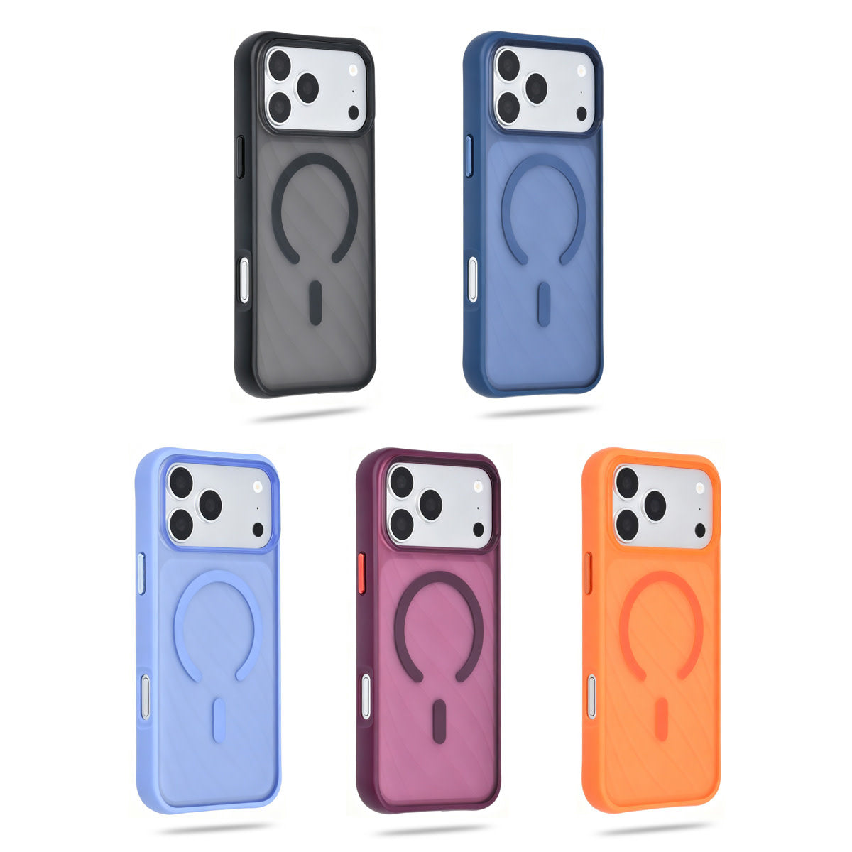 TUNIQ iPhone 18 Pro Max MagSafe Hoesje met patroon en Skin Touch - Donkerblauw