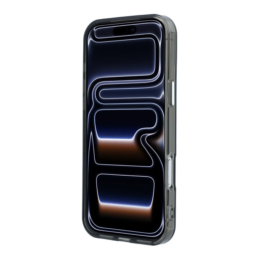 Grijs Lacoste telefoonhoesje van voren op een telefoon
