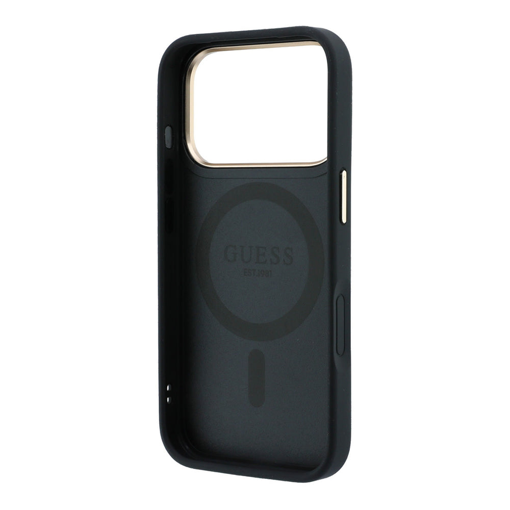 Binnenkant van leeg zwart guess telefoonhoesje