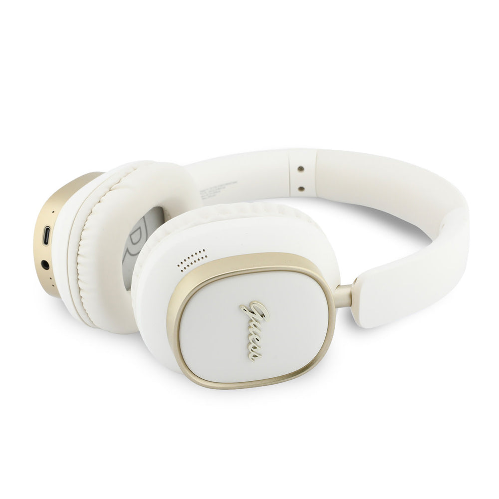 Witte Guess koptelefoon met opgevouwen oorschelpen