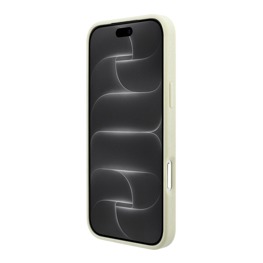 Beige Guess telefoonhoesje van voren op een telefoon